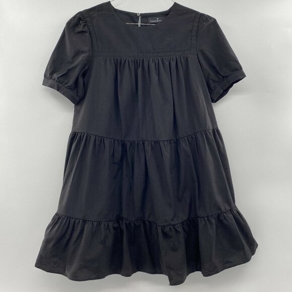Pomander Place Tuckernuck Women's Quinn Dress Tier Mini Swing in Black sz S NWOT - Picture 1 of 6